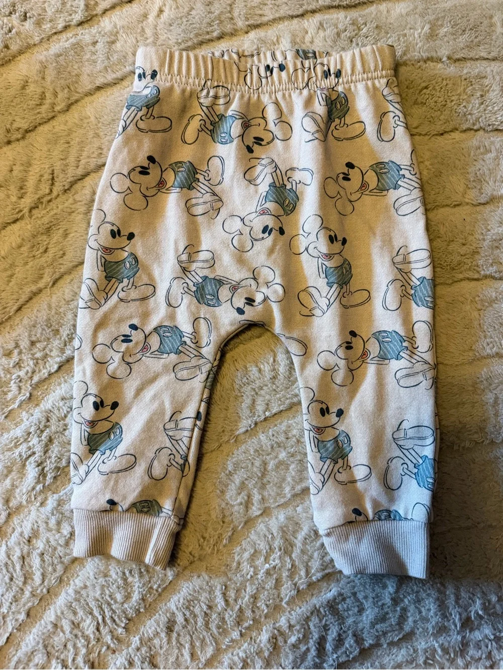 Mickey Mouse Three Piece Baby Set - Blue & Cream